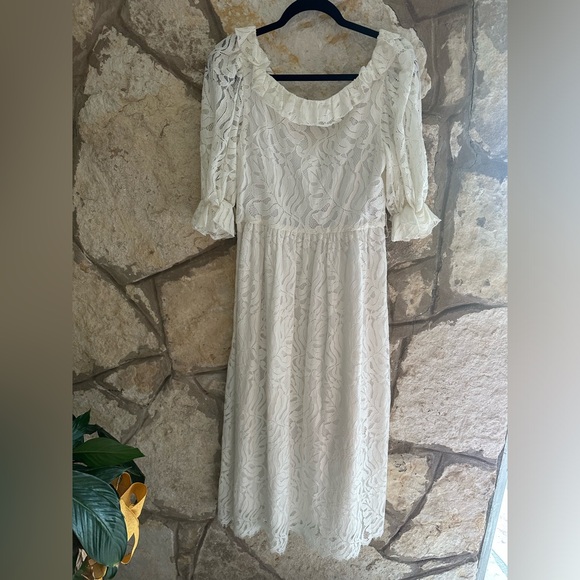 Borgo De Nor White Lace Maxi Dress Size 12 - Picture 5 of 5